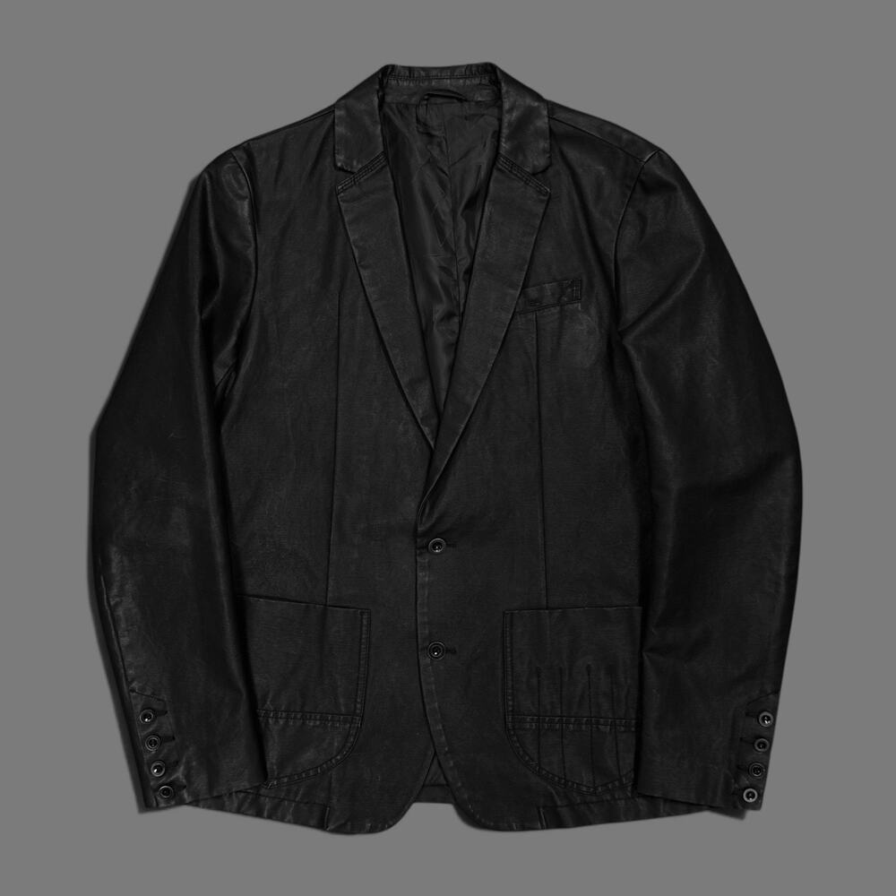 Diesel L men’s Black Cotton Wax Style Coating blazer sport coat suit jacket
